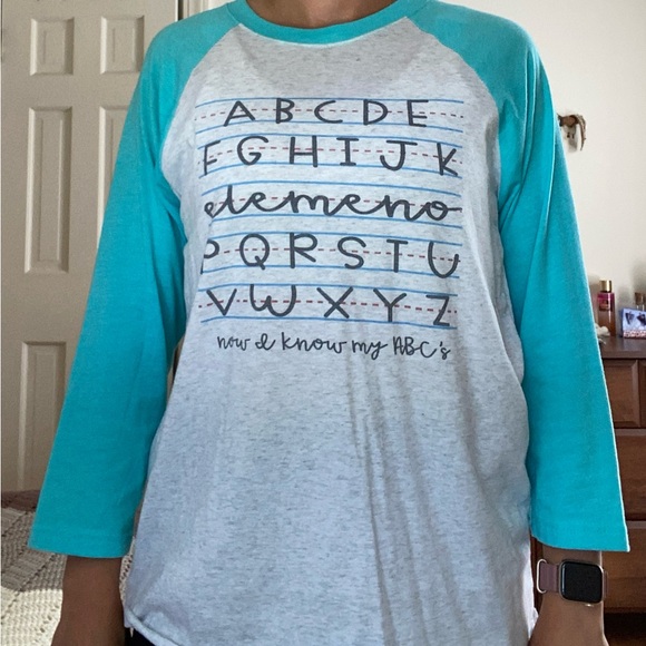 Next Level Apparel Tops - Alphabet Teacher Raglan Tee